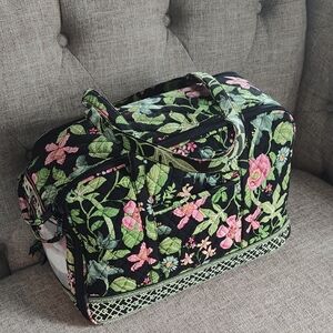 Vera Bradley Beautiful Black and Green Floral Pet Bag With Multiple Pockets